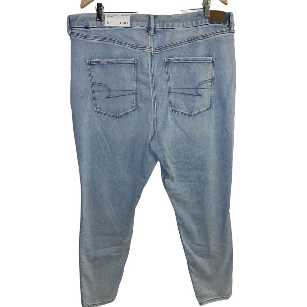 American Eagle NWT high rise stretch curvy jegging jeans, distressed, size 22 - Picture 3 of 9